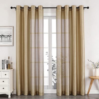 Artisan Lightweight Transparent Faux Silk Sheer Grommet Single Curtain Panel
