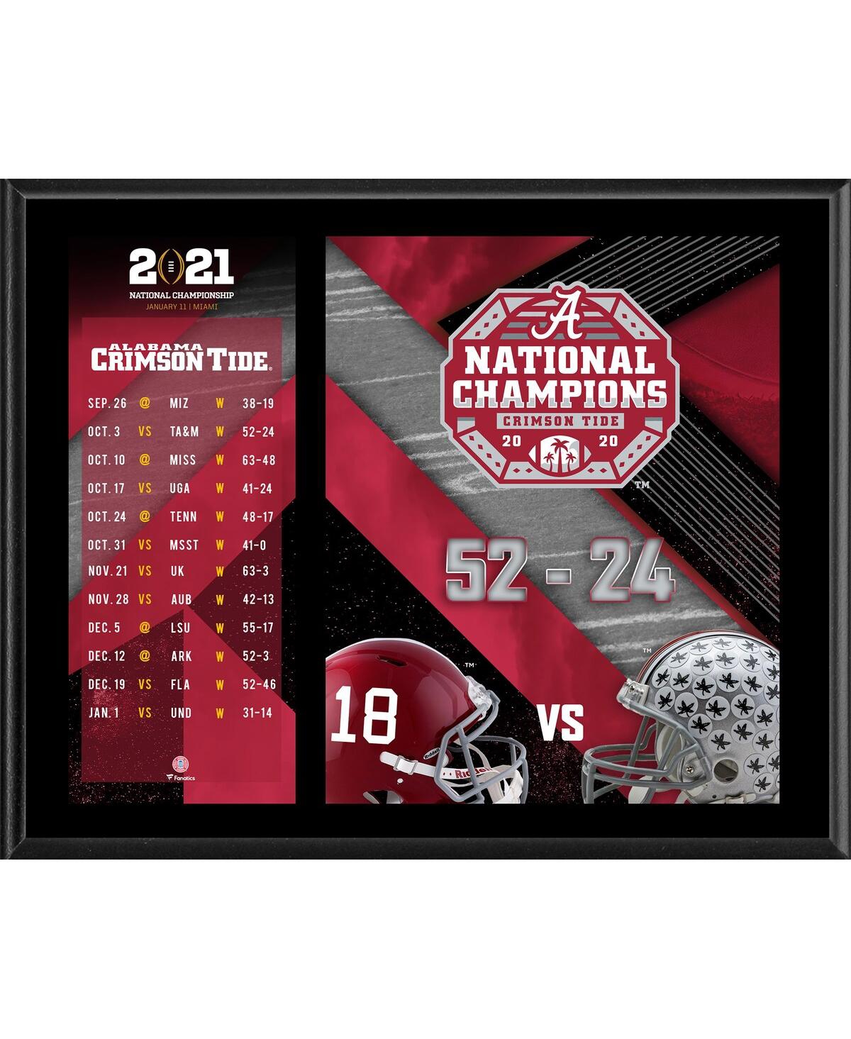 Fanatics Alabama Crimson Tide 12" X 15" College Football Playoff 2020 National Champions Sublimated Plaque In Red