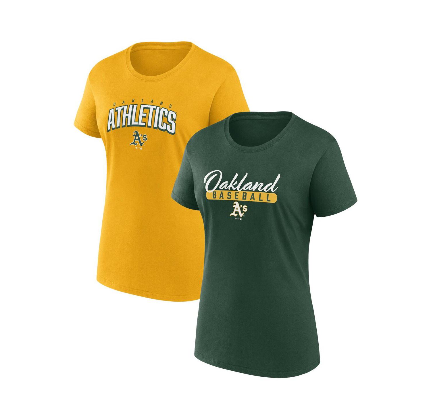 Women's Green, Gold Oakland Athletics Fan T-shirt Combo Set