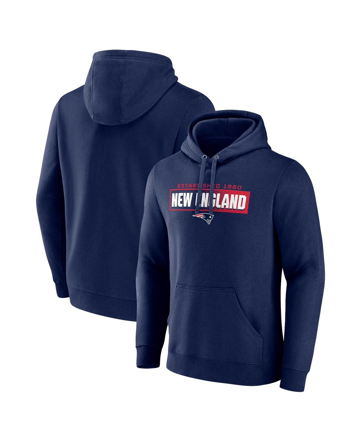 Fanatics Men's  Navy New England Patriots Down The Field Big And Tall Pullover Hoodie In Navy