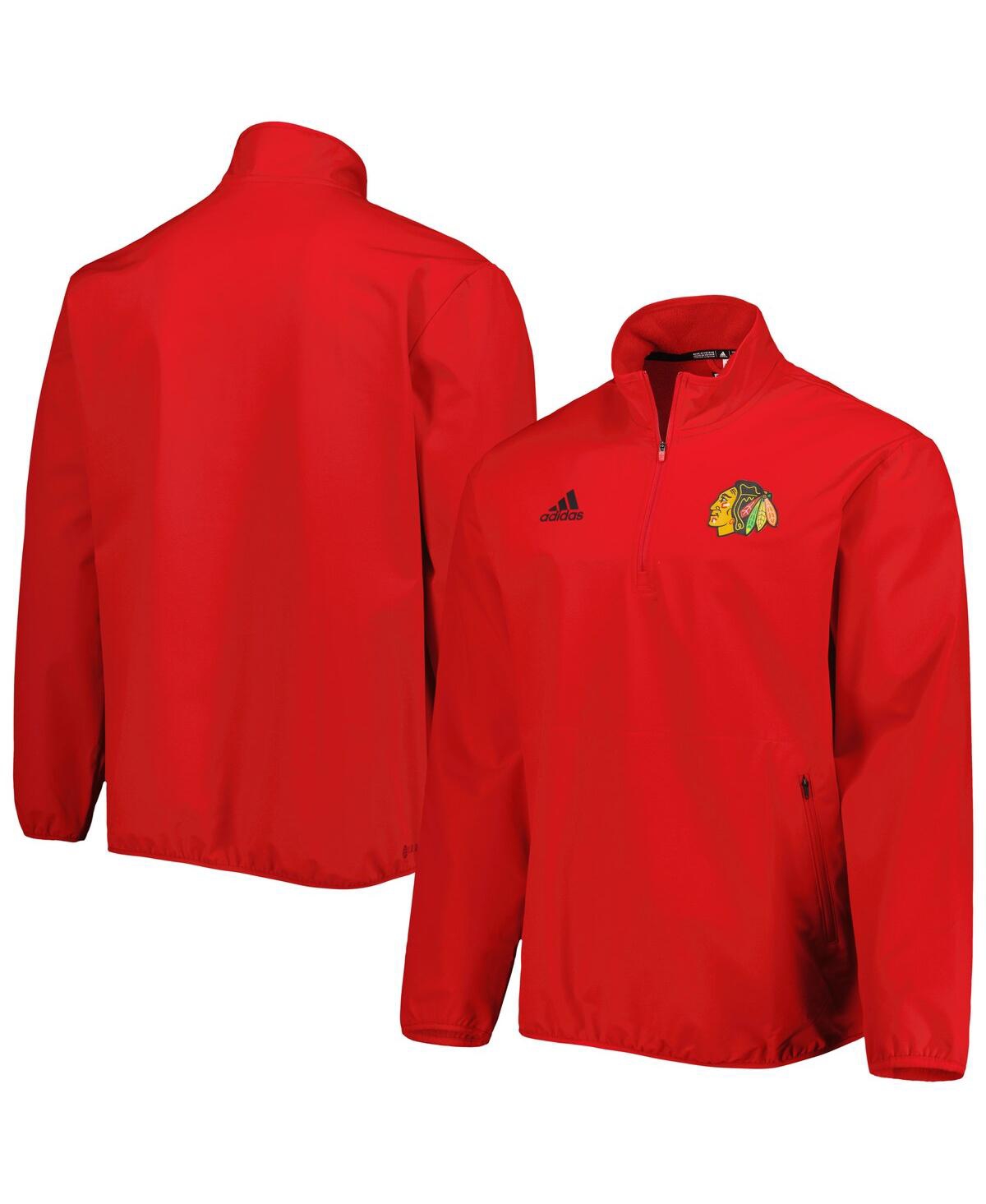 Shop Adidas Originals Men's Adidas Red Chicago Blackhawks Cold.rdy Quarter-zip Jacket