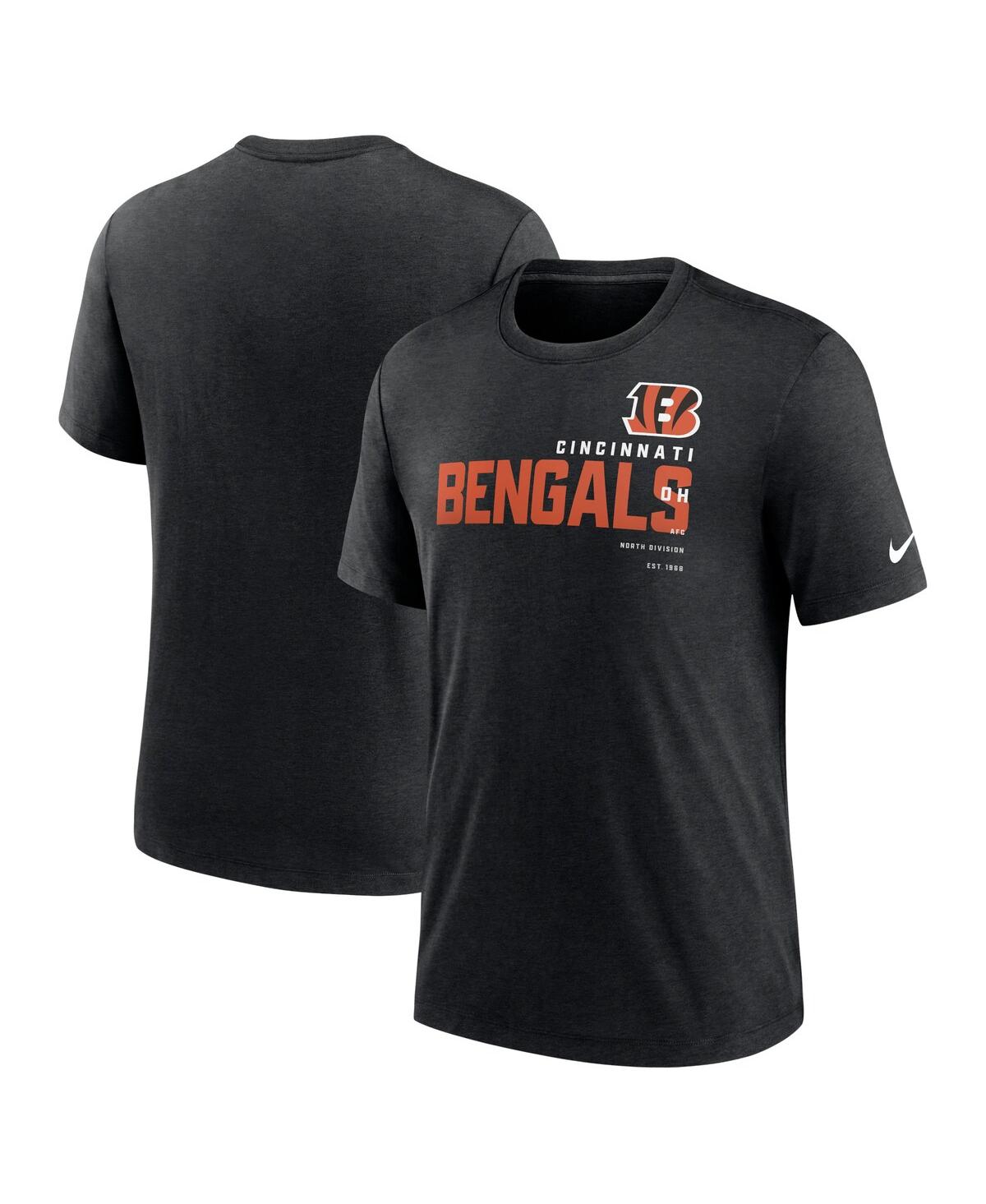 Men's NikeCincinnati Bengals Team Tri-Blend T-shirt - Heather Black