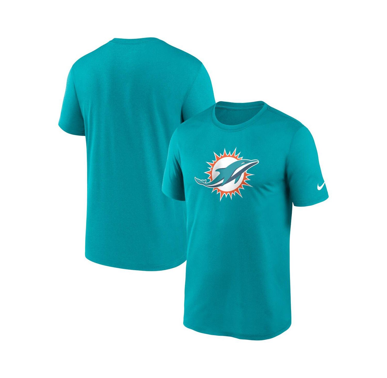 Men's Aqua Miami Dolphins Legend Logo Performance T-shirt