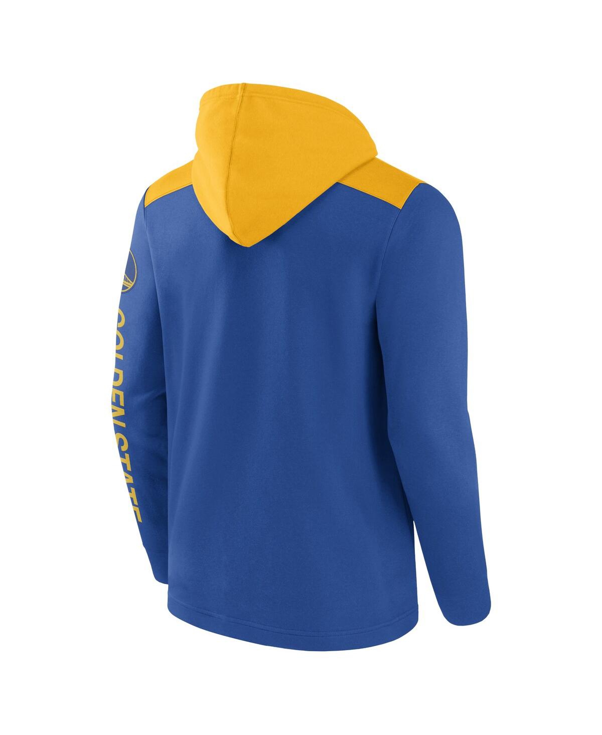 Shop Fanatics Men's  Royal, Gold Golden State Warriors Skyhook Colorblock Full-zip Hoodie In Royal,gold