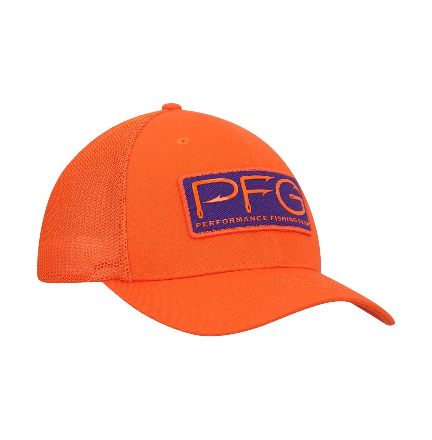 Мужская кепка Columbia Orange Clemson Tigers PFG Hooks Flex Hat — фото 4