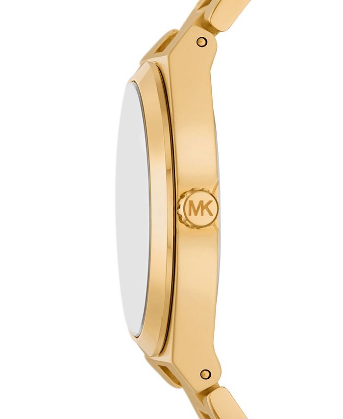 Michael Kors Lennox Three Hand Black Dial Gold Steel Strap Watch For Women - MK7394 main image 0