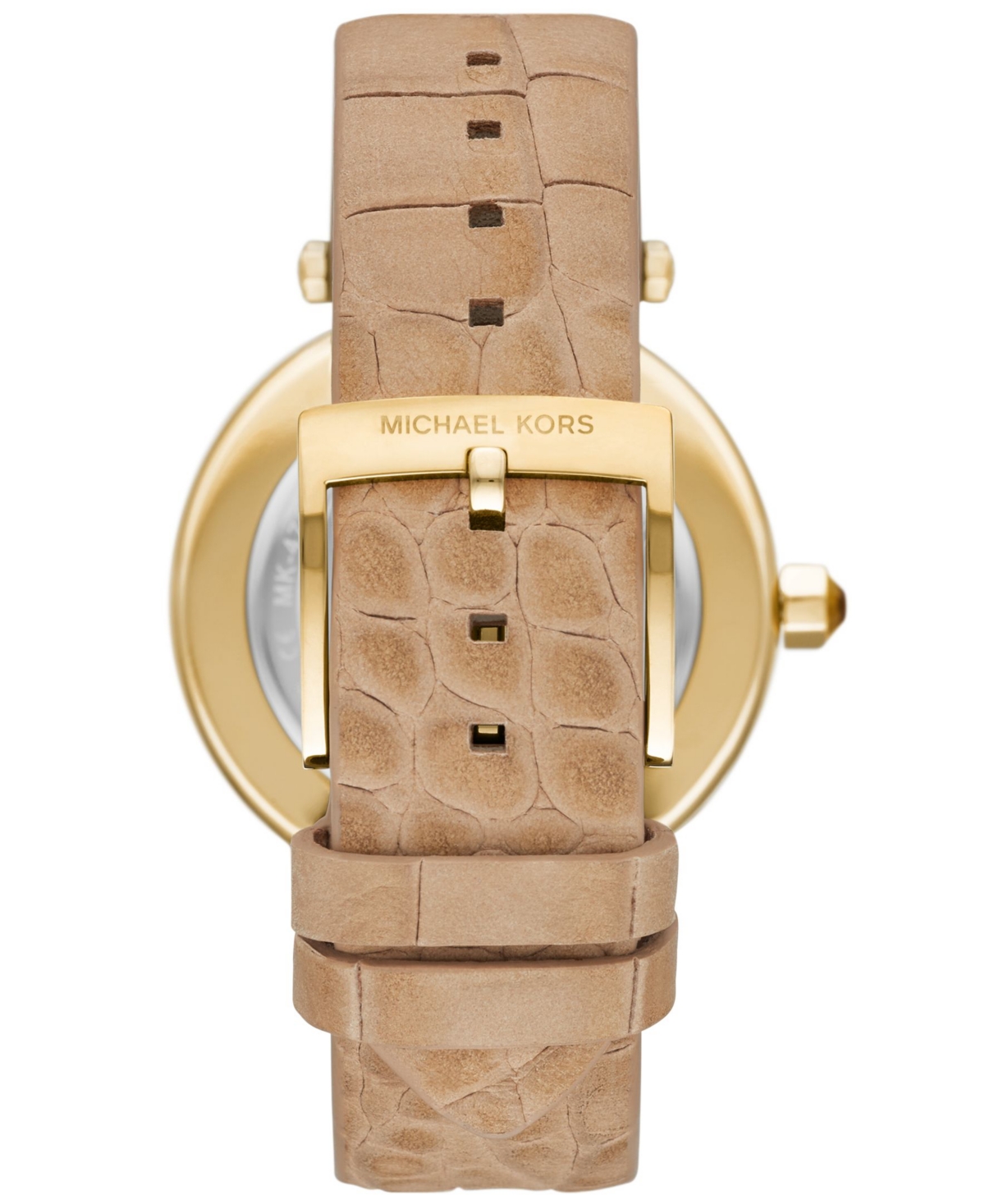 Shop Michael Kors Women's Parker Quartz Three-hand Luggage Suede Leather Watch 39mm