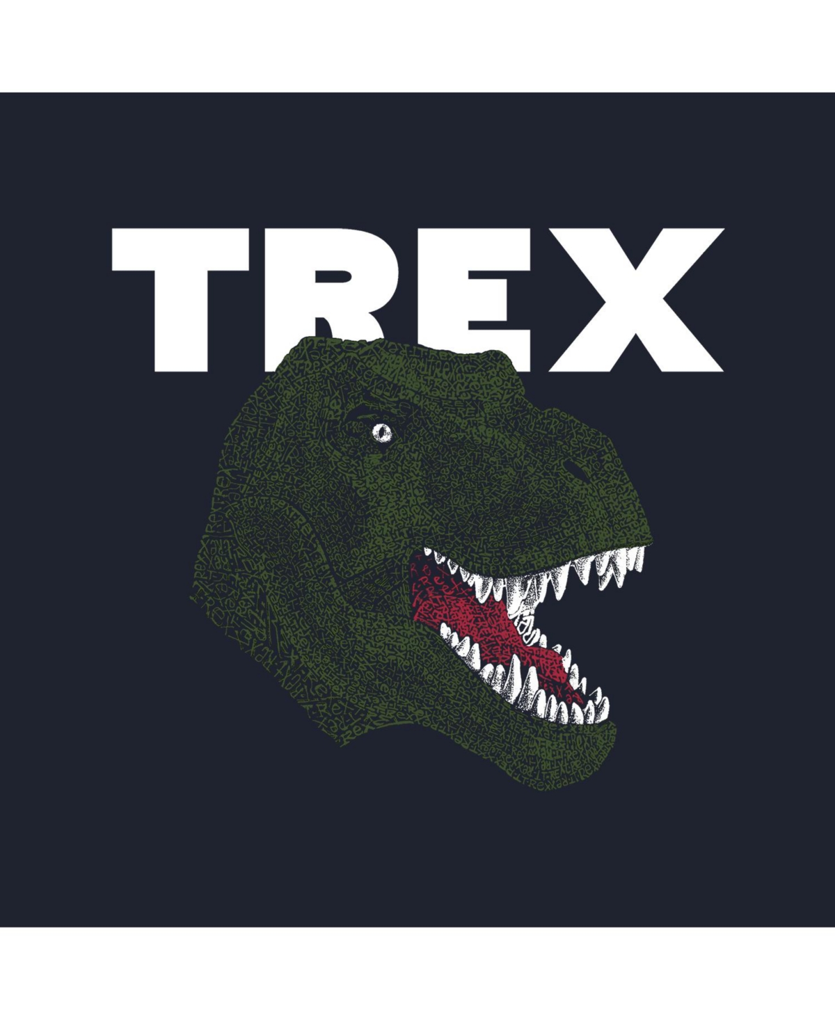 La Pop Art Boys Word Art Hooded Sweatshirt - T-Rex Head