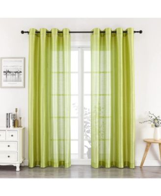 Home Living 2 Piece Lightweight Basic Sheer Grommet Top Curtain Panels
