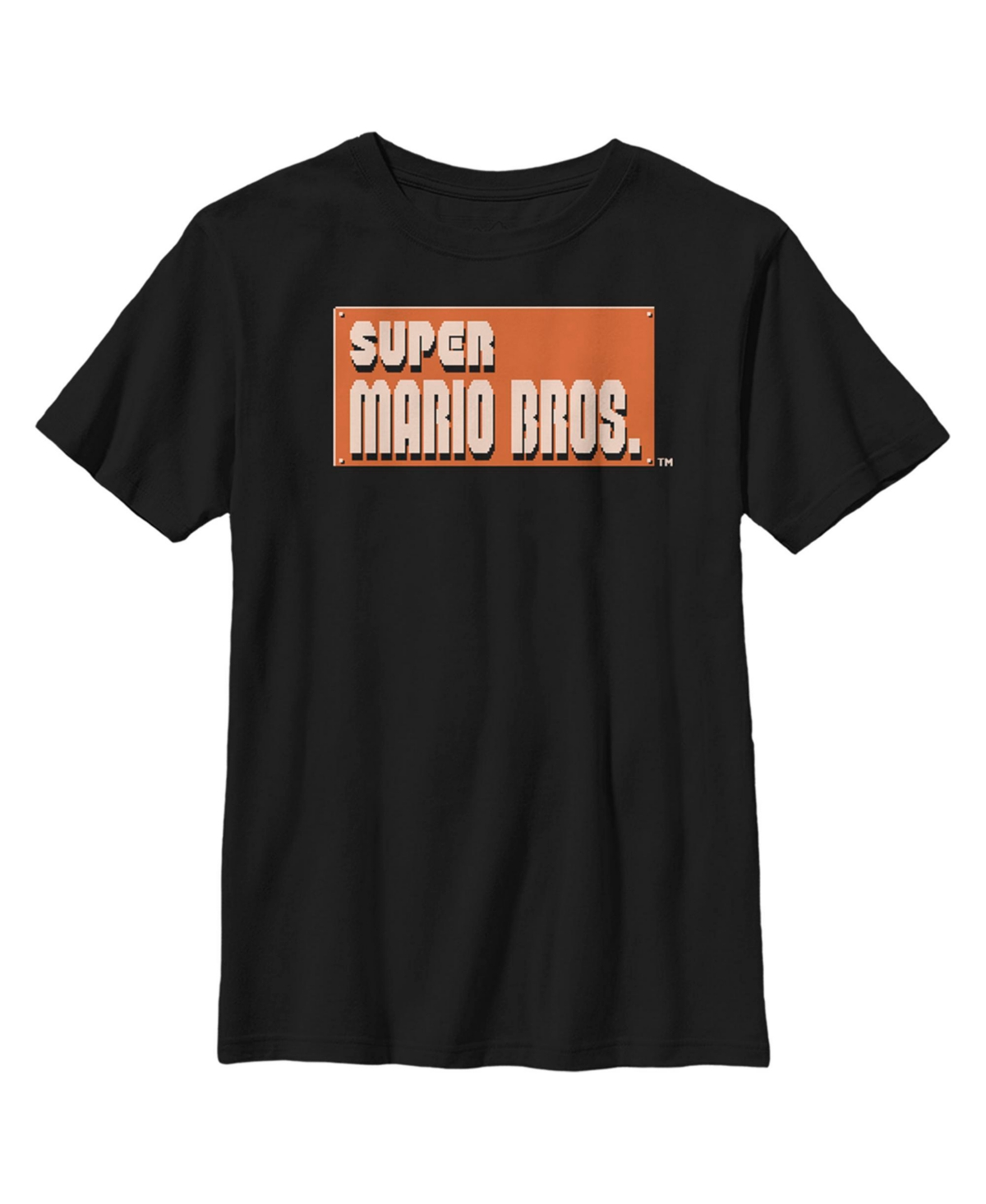 Nintendo Boy's  Super Mario Bros. Start Logo Child T-shirt In Black