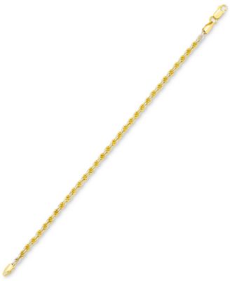 Men's Two-Tone Rope Link Chain Bracelet in Sterling Silver & 14k Gold-Plate