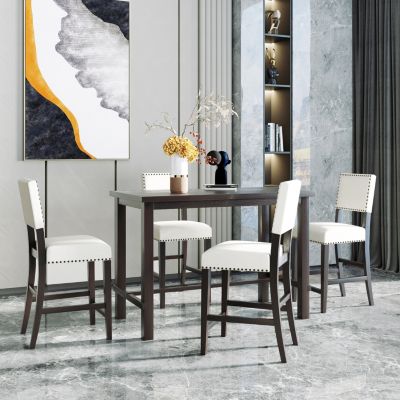 Streamdale 5-Piece Espresso Counter Height Dining Set