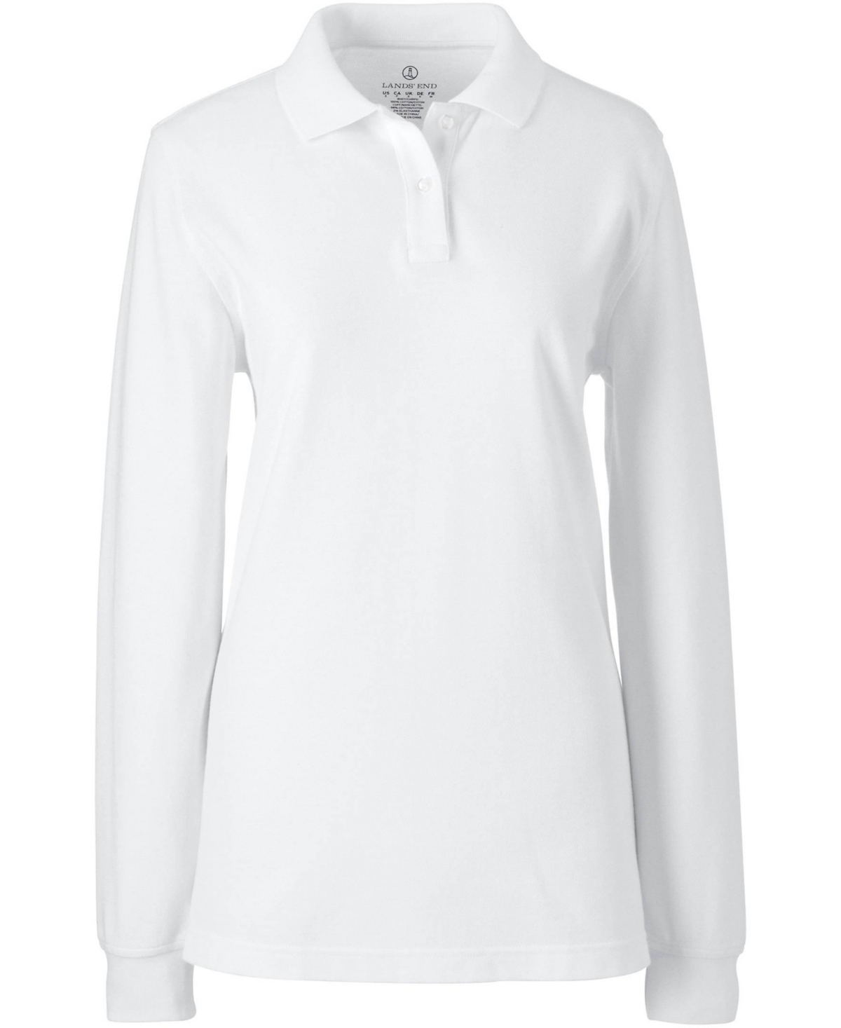 Lands' End Women's Long Sleeve Mesh Polo Shirt
