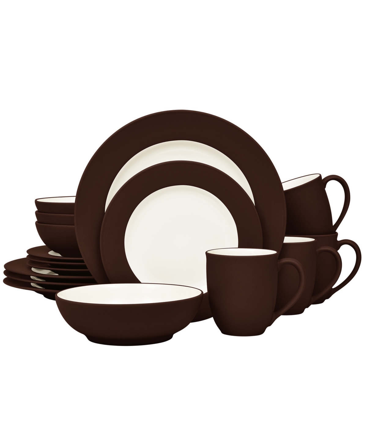 Noritake Colorwave Rim 16-pc. Dinnerware Set, Service For 4 In Chocolate
