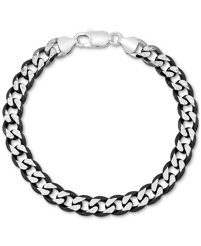 Macy's Men's Curb Chain Bracelet in Sterling Silver