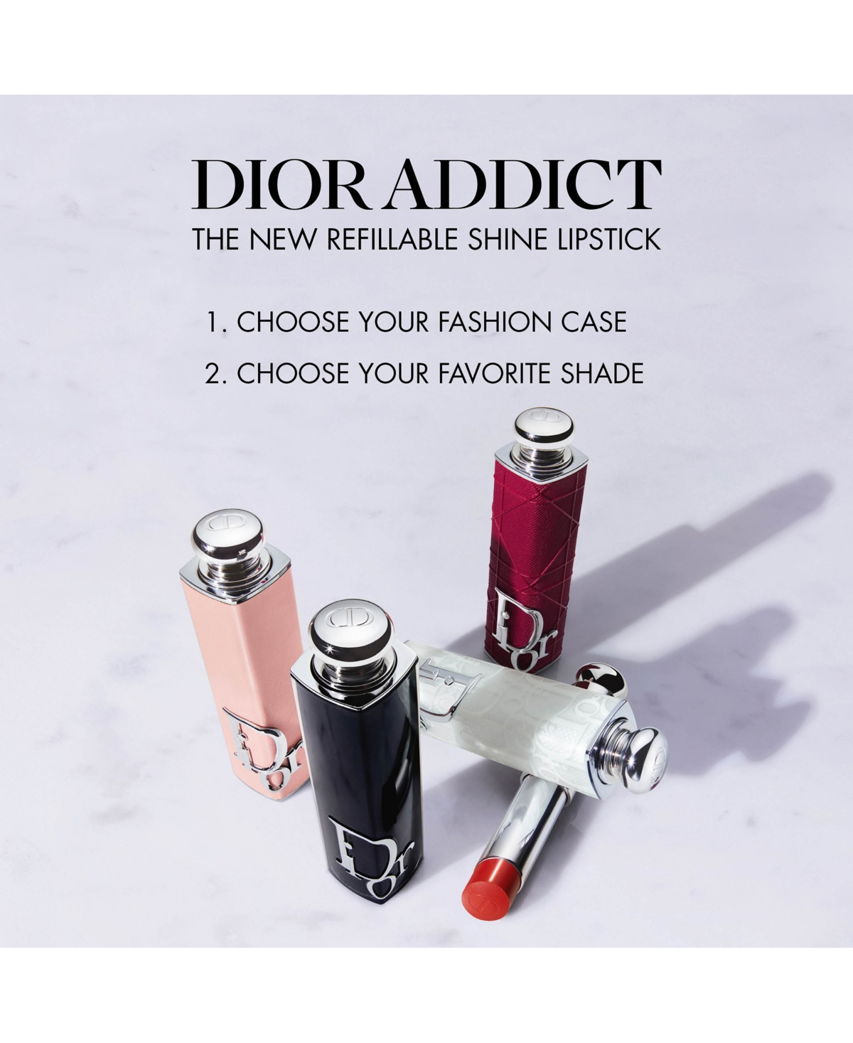 Shop Dior Addict Refillable Shine Lipstick In Vinyl Red (a Bright Red)