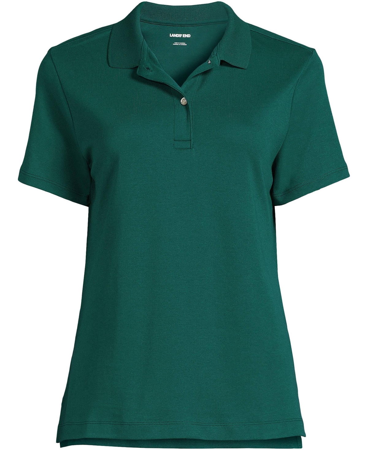 Lands' End Women's School Uniform Short Sleeve Feminine Fit Interlock Polo Shirt