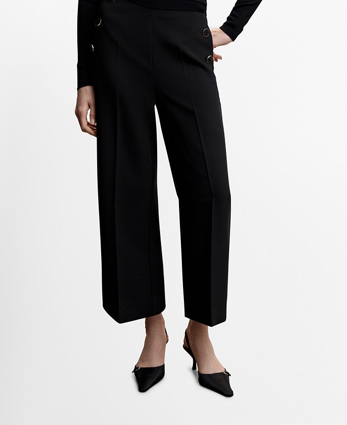 MANGO Women's Cropped Button Pants Macy's