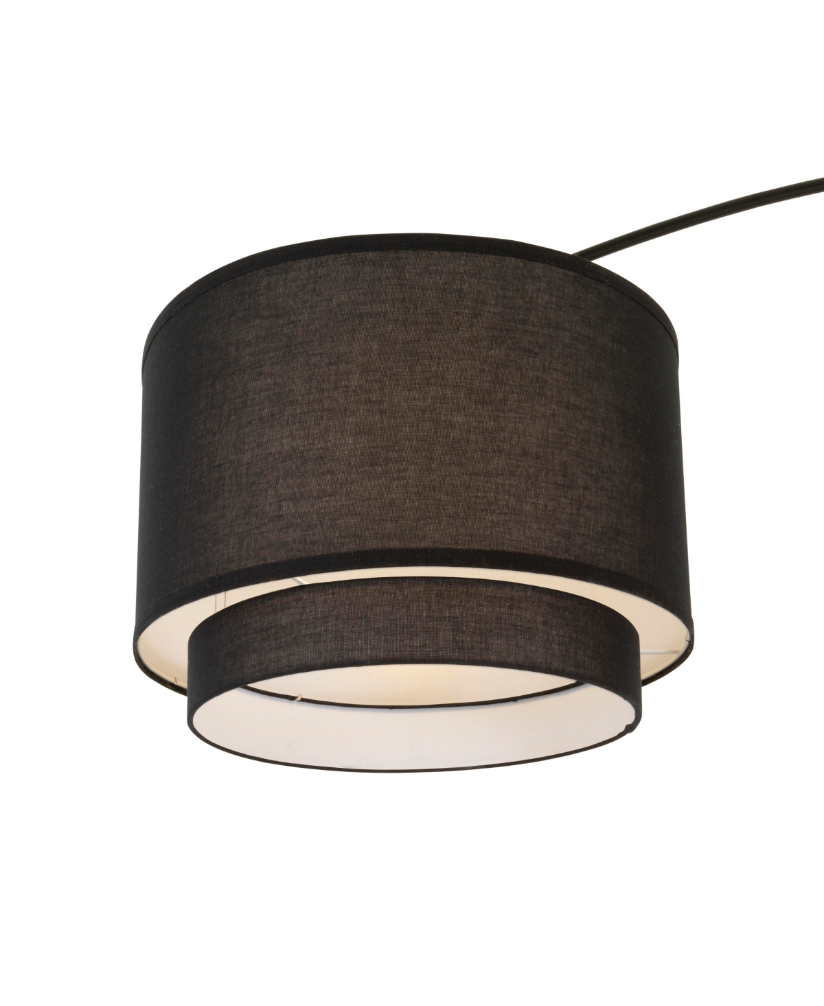 Fc Design Modern 81" Tall Standing Adjustable Arched Floor Lamp with Double Drum Shade and Marble Base