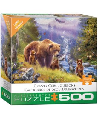 Incorporated Jan Patrik Grizzly Cubs Large Pieces Family Puzzle, 500 Pieces