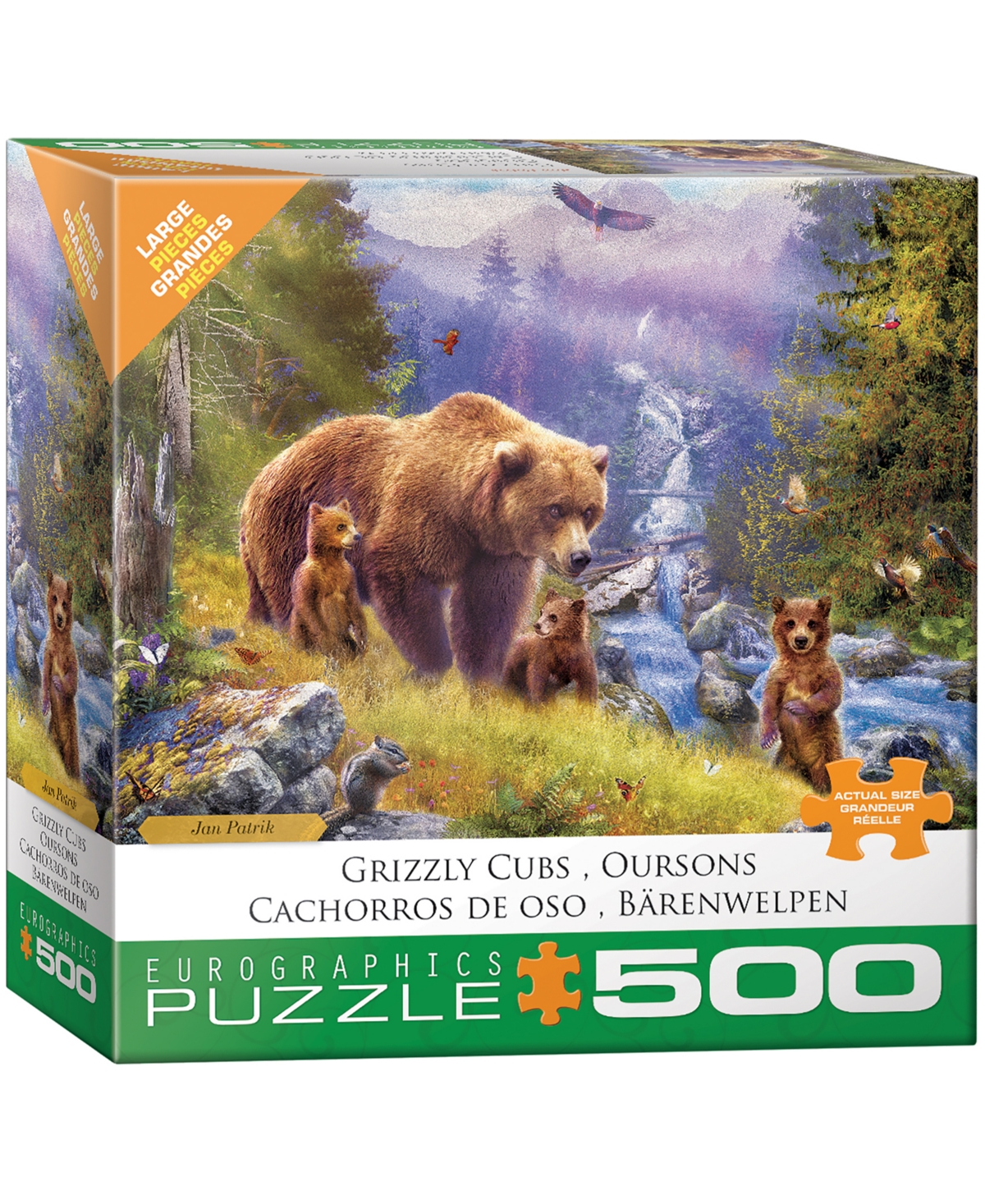 Shop University Games Eurographics Incorporated Jan Patrik Grizzly Cubs Large Pieces Family Puzzle, 500 Pieces In No Color