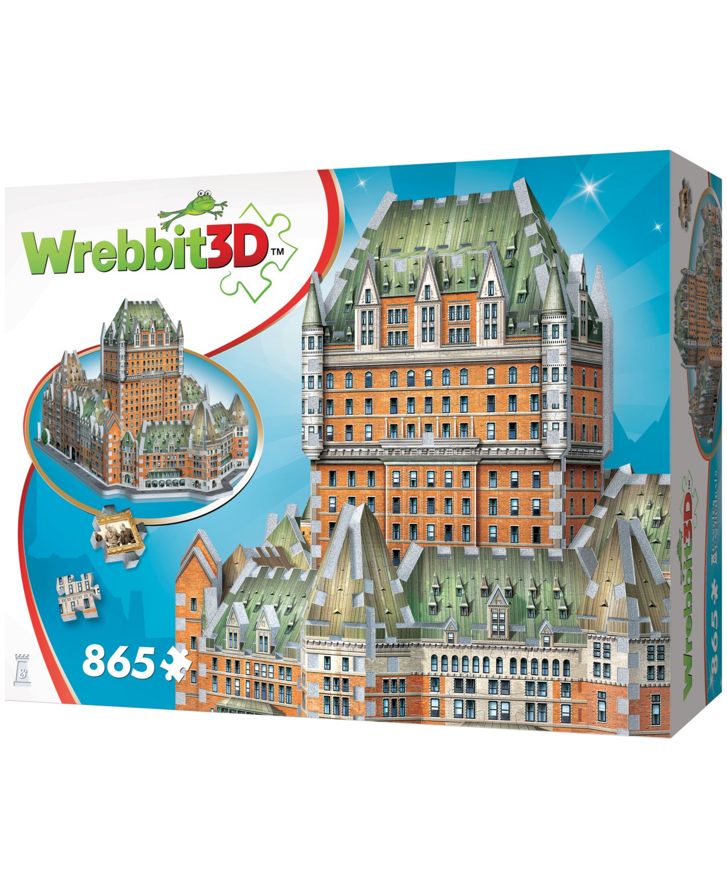 Детский пазл University Games Wrebbit Castles Cathedrals Le Chateau Frontenac 3D Foam-Backed Puzzle, 865 Pieces, Ages 14+ — фото 2