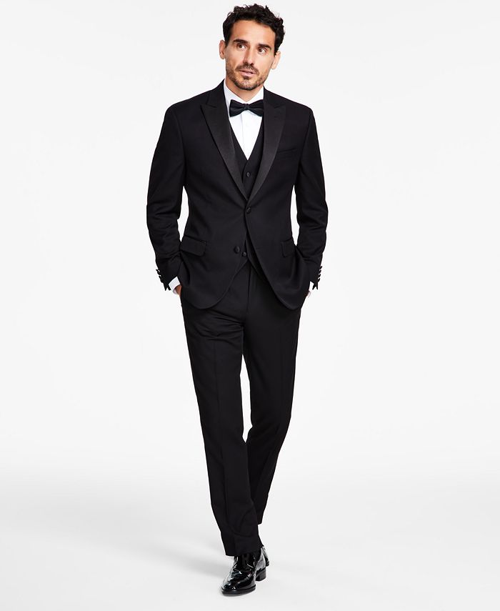 ALFANI Men's Suit Dress Pants 33 x 30 Slim-Fit Black & White