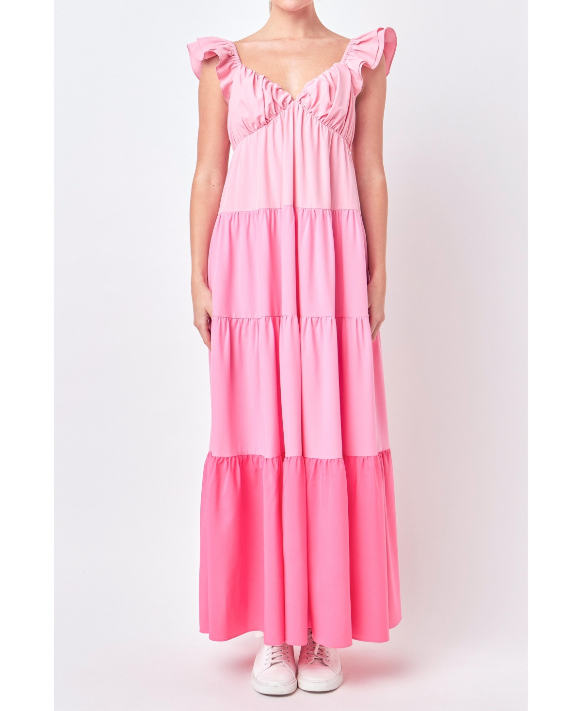 English factory colorblock maxi dress sale