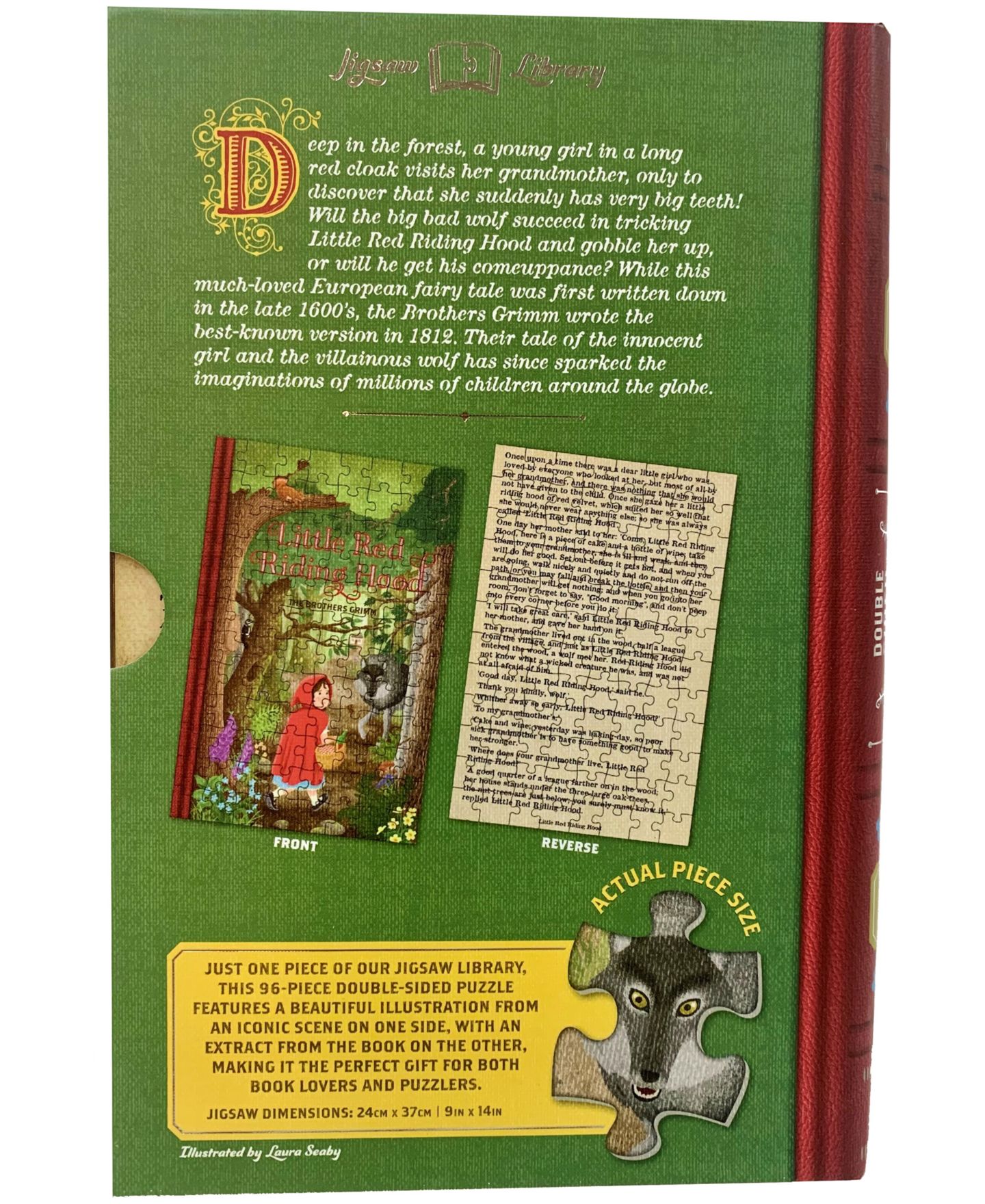 Детский пазл University Games The Brothers Grimm's Little Red Riding Hood Jigsaw Library Double-Sided Puzzle, 96 Pieces, Ages 6+ — фото 3