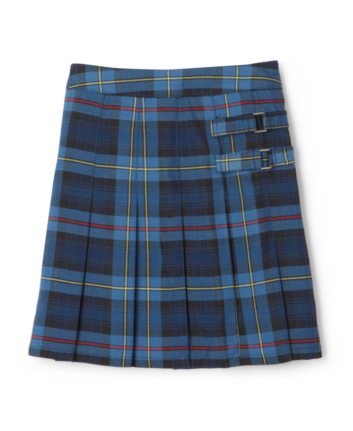 French Toast Big Girls Adjustable Waist Plaid Two-tab Scooter Plaid Skirt In Blue
