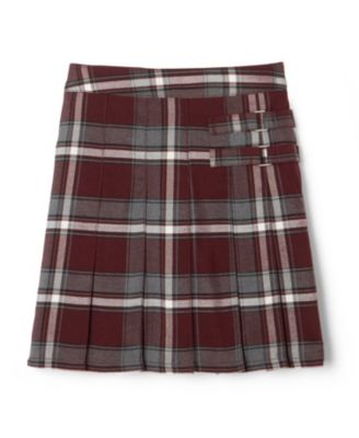 Toddler Girls Adjustable Waist Plaid Two-Tab Scooter Plaid Skirt