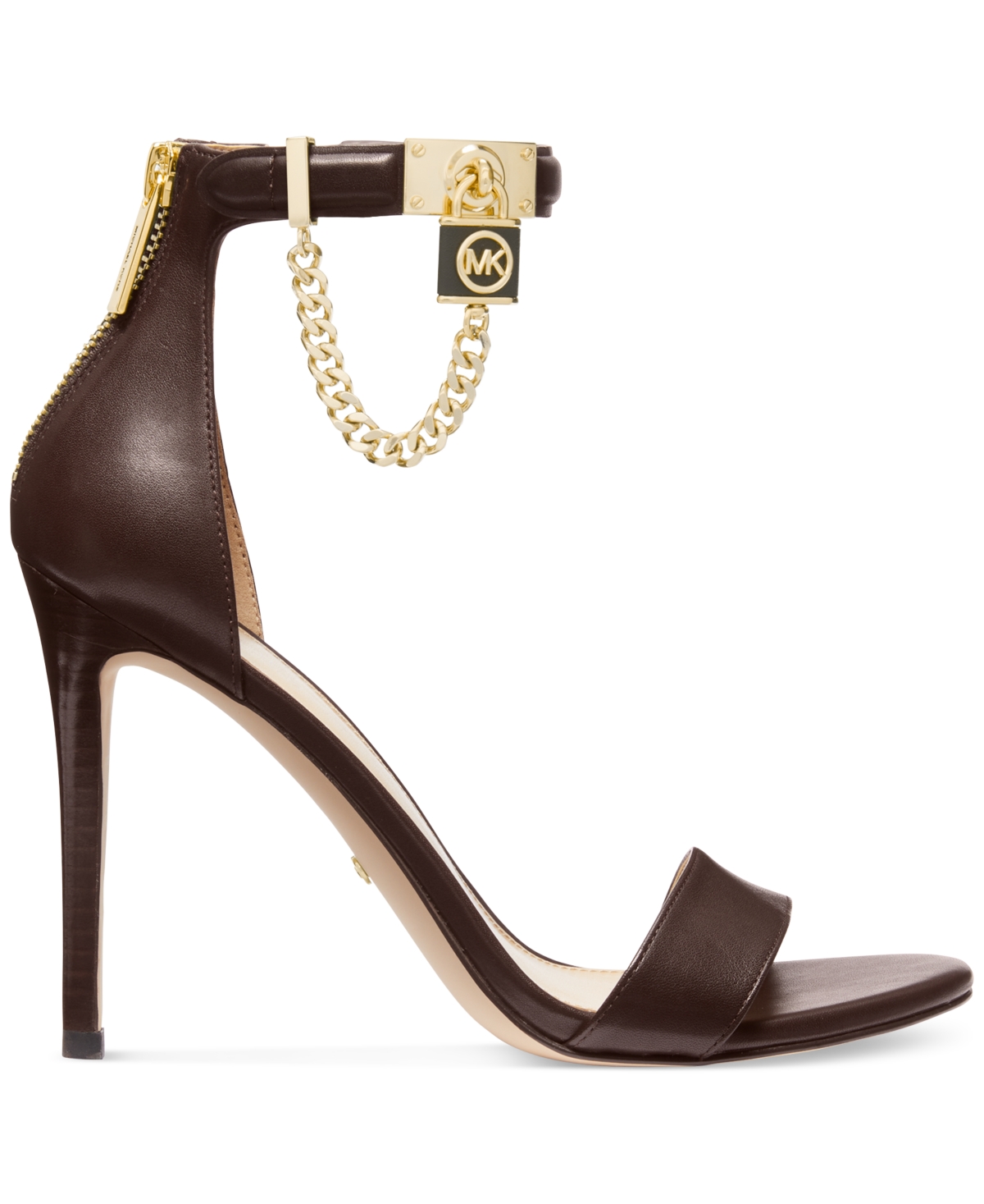 Michael Kors Michael Michael Kors Women's Hamilton Chain Ankle-Strap Dress  Sandals - Chocolate | Smart Closet