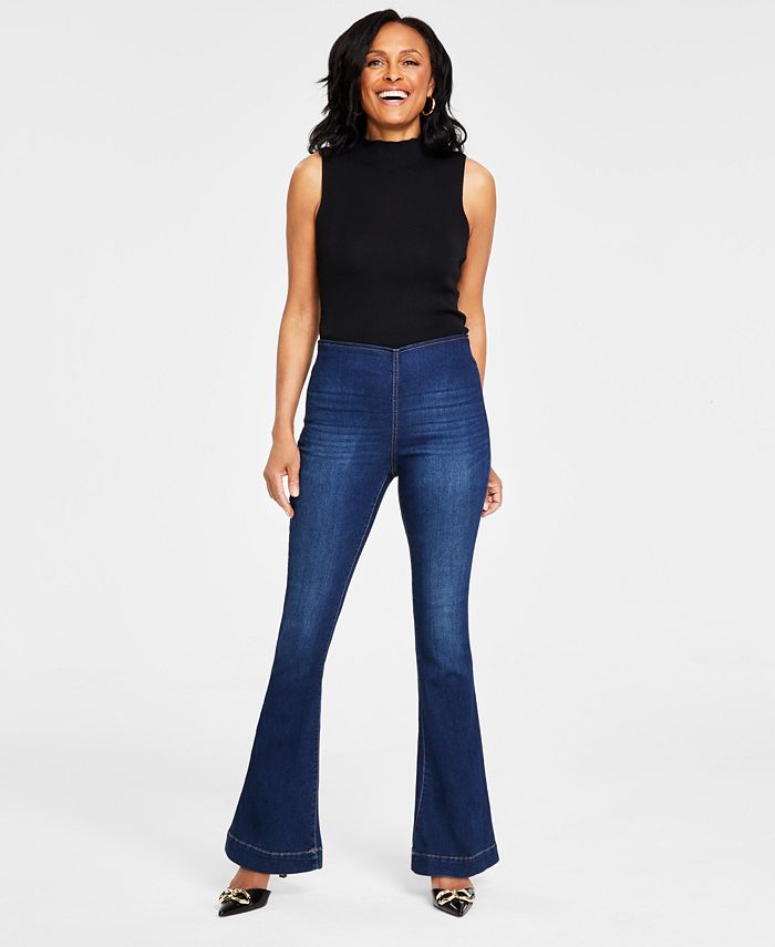 Calvin Klein Women's High Rise Flared Fit Jeans - Blue - 30