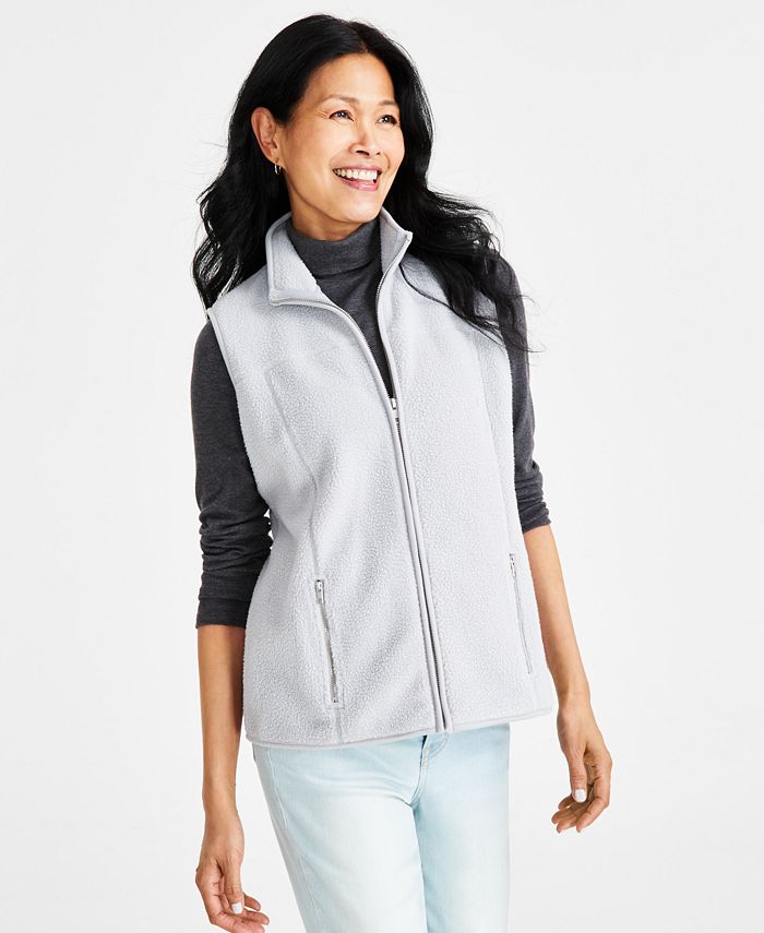 Ladies Plus Size Polar Fleece Vest With Pockets Warm Womens XL