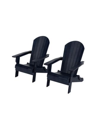 Outdoor Patio All-weather Folding Adirondack Chair Set of 2