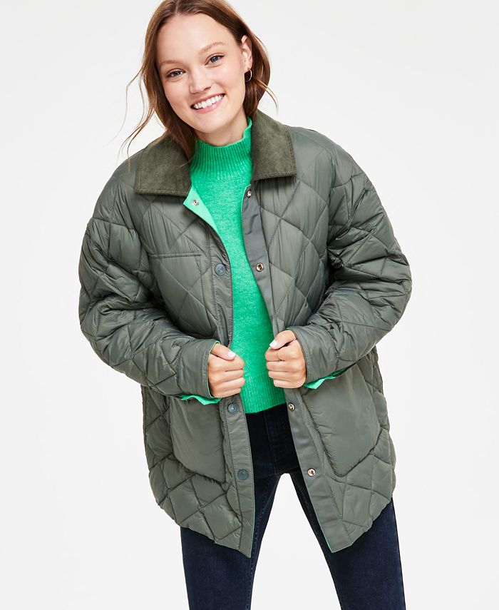 Calvin Klein Jeans Women's Reversible Quilted Barn Jacket - Macy's
