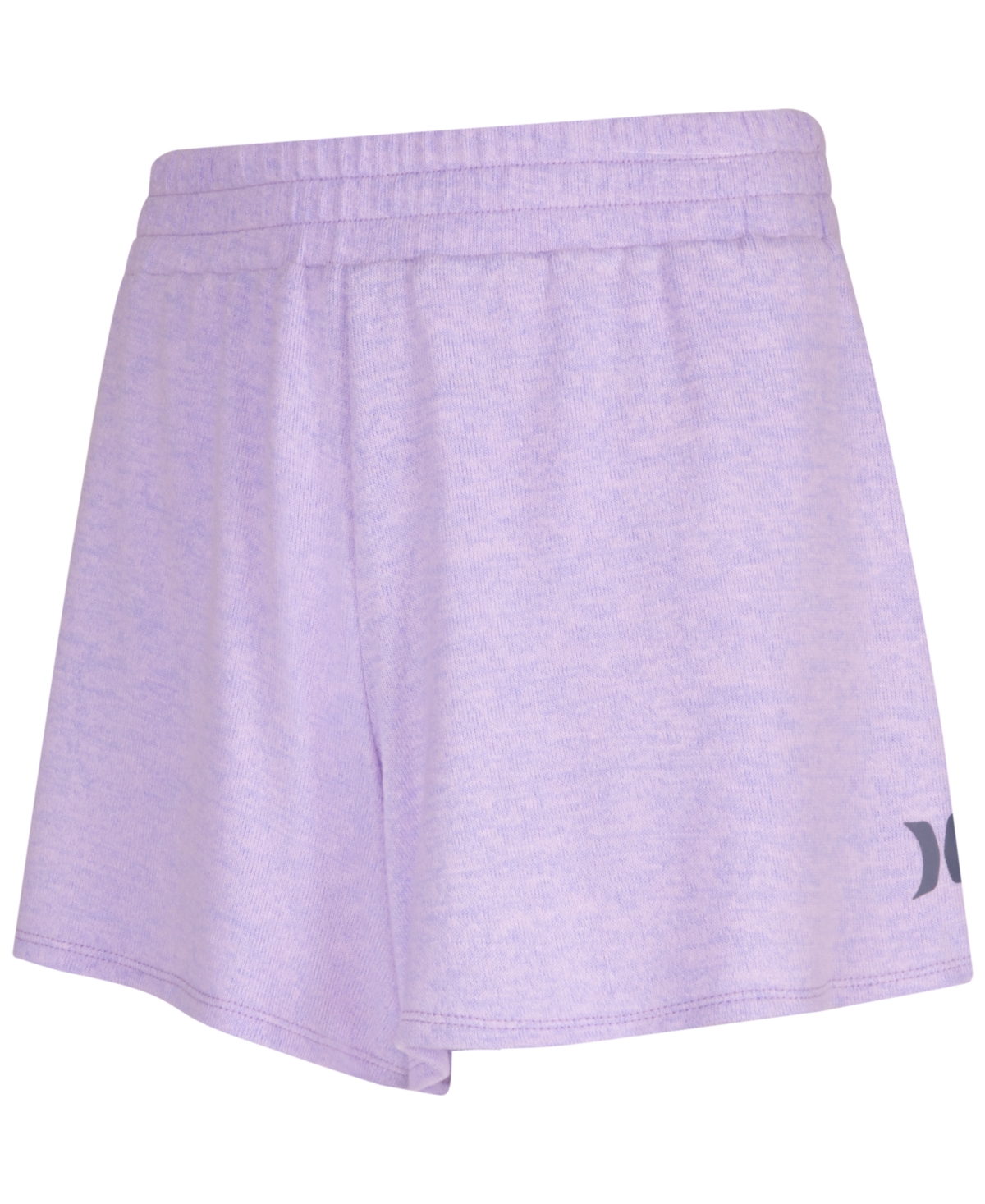 Hurley Big Girls Hacci High Waisted Swing Shorts In Light Orchid Heather
