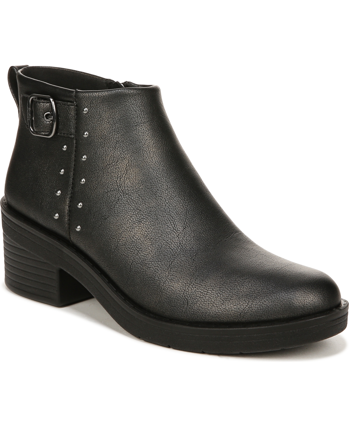 Bzees Premium Other Half Washable Booties In Black Faux Leather