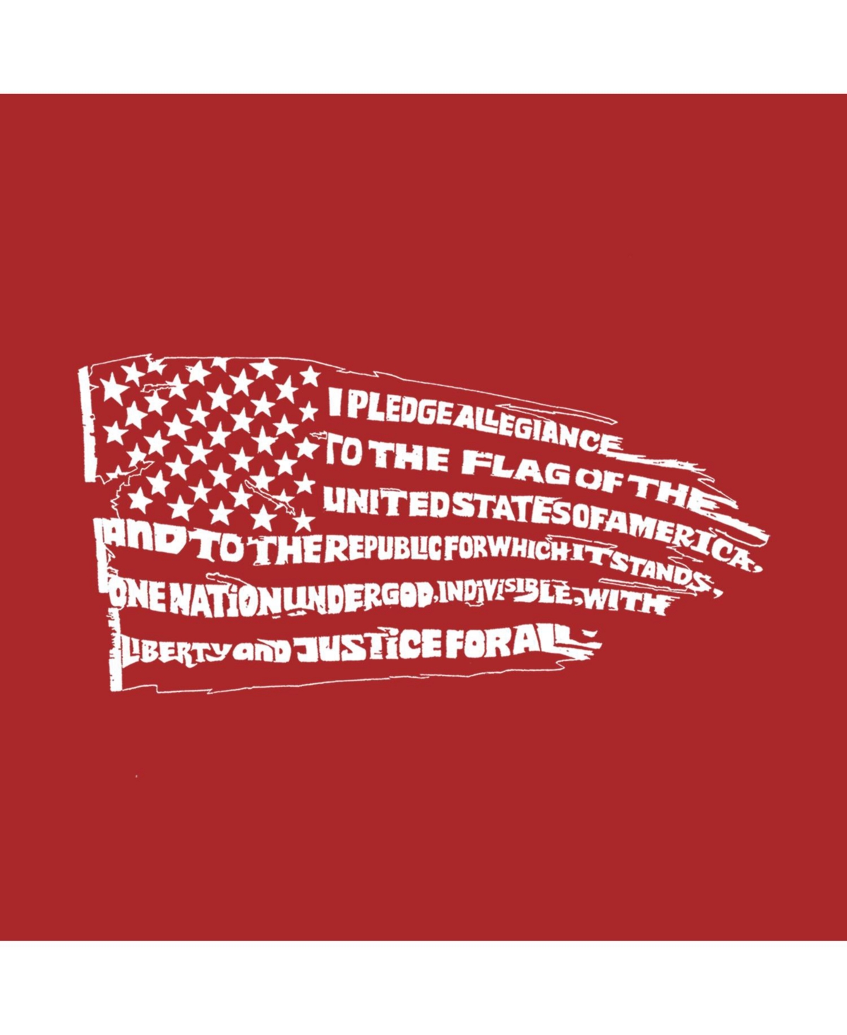 Big Boy's Word Art T-shirt - Pledge of Allegiance Flag