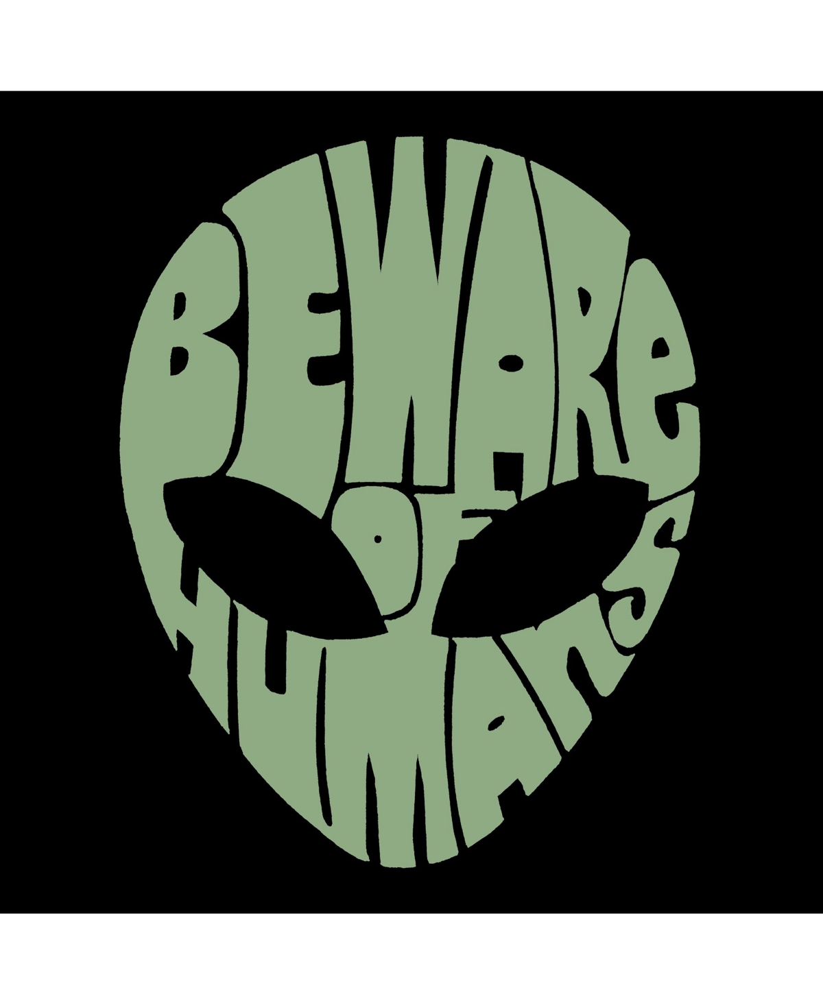Big Girl's Word Art T-shirt - Beware of Humans