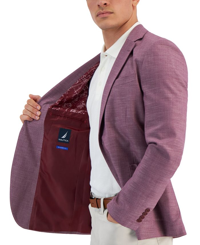 Nautica Men's ModernFit Active Stretch Solid Pink Sport Coat Macy's
