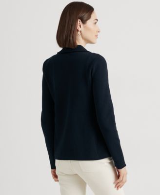 Lauren Ralph Lauren Women's Buckle-Trim Cotton-Blend Knit Blazer