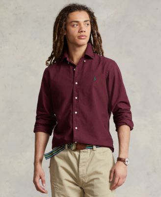 Ralph lauren burgundy oxford shirt hotsell