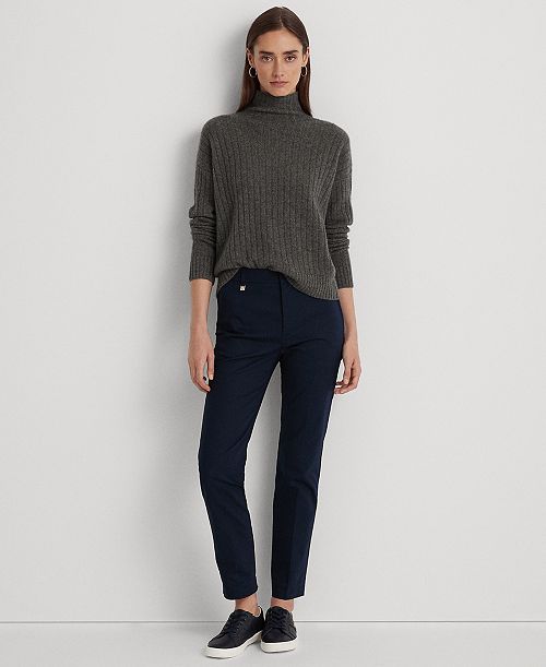 alfani Lauren Ralph Lauren Petite Double-Faced Stretch Cotton Pants Women's Fashion Shoes & Accessories