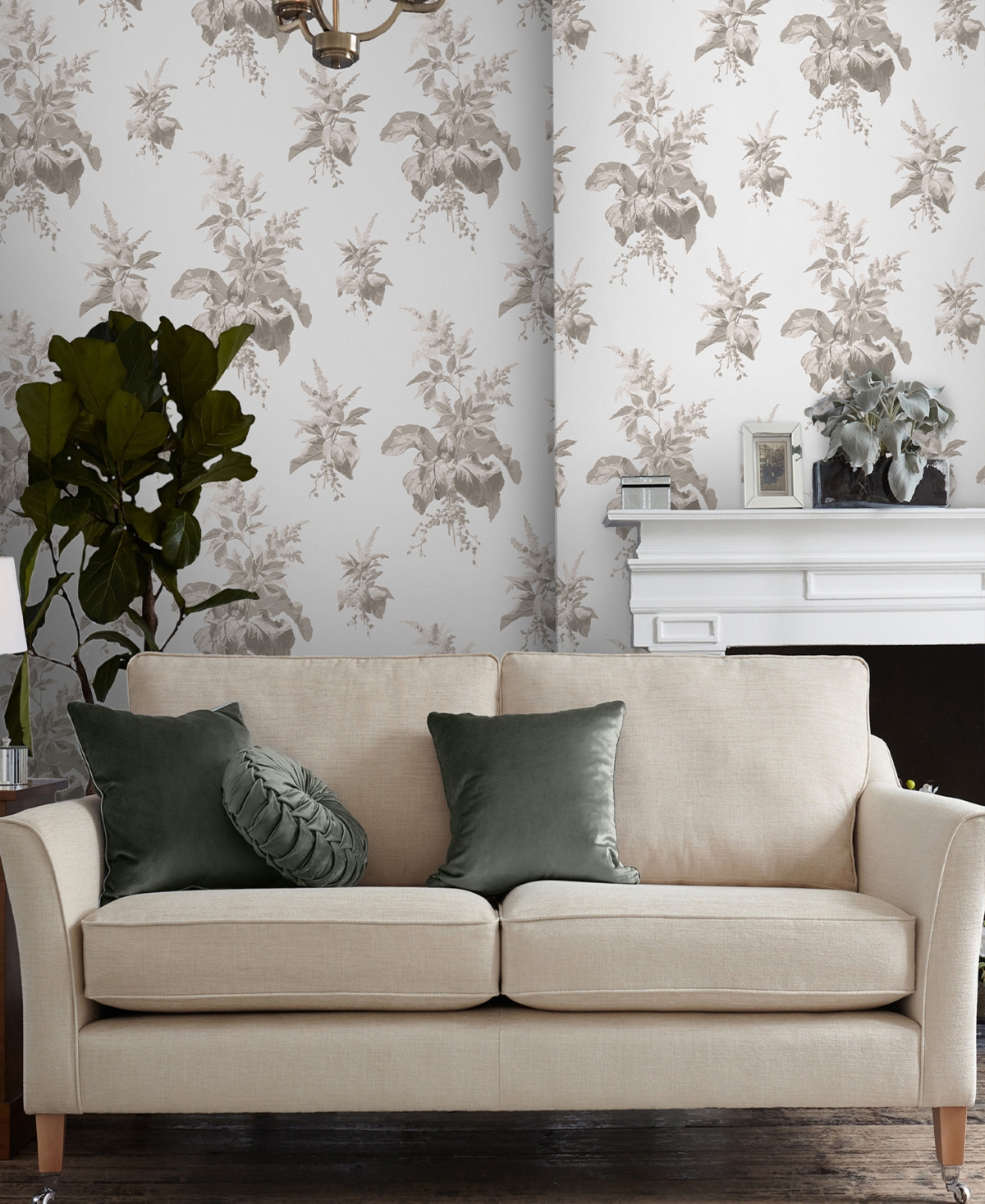 Shop Laura Ashley Narberth Removable Wallpaper In Dove Gray