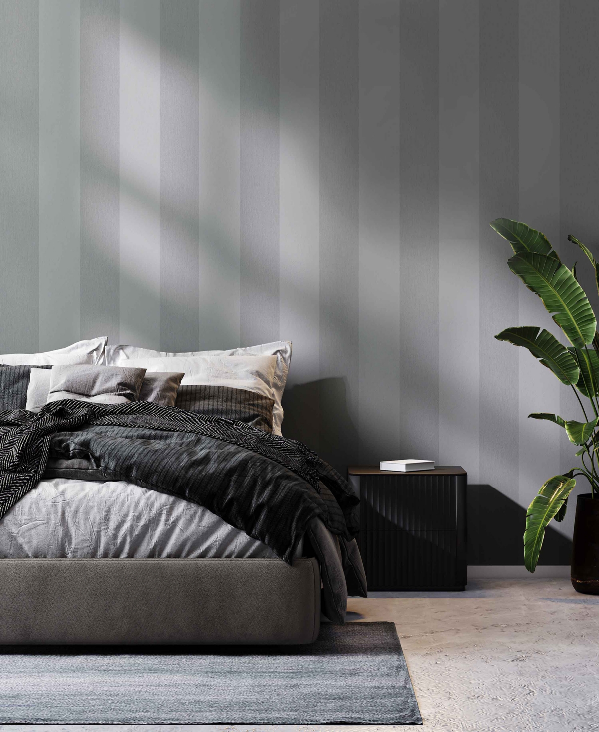 Shop Transform Stripe Peel And Stick Wallpaper In Gray