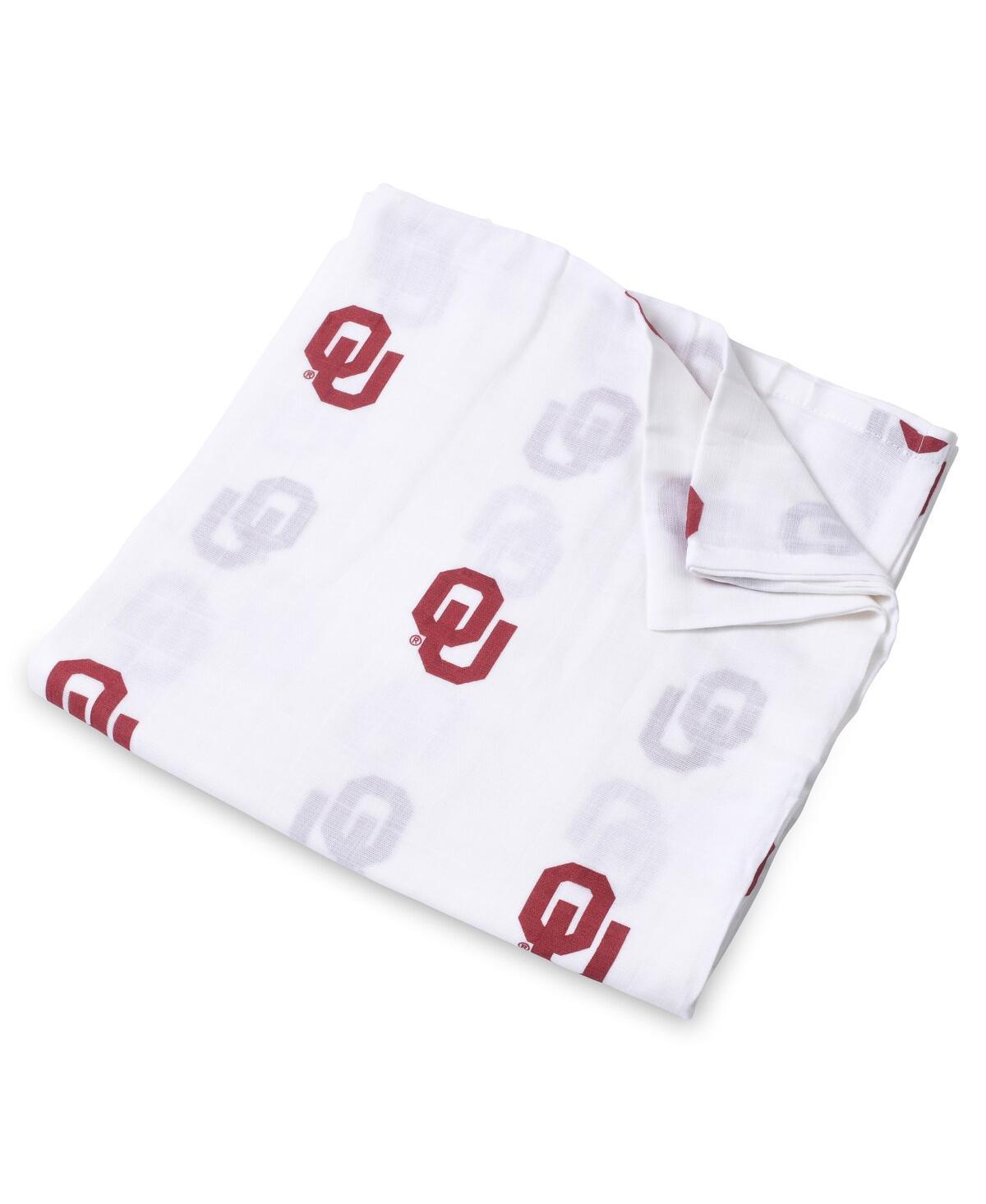 Shop Three Little Anchors Infant White Oklahoma Sooners 47'' X 47'' Muslin Swaddle Blanket