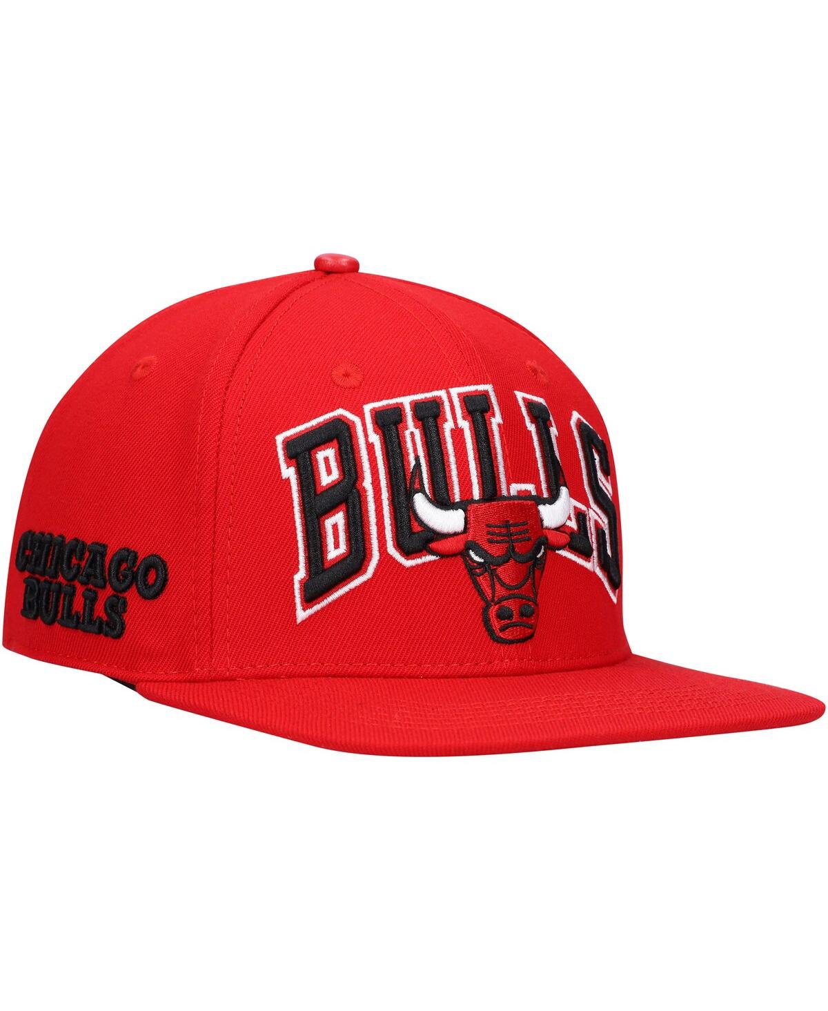Shop Pro Standard Men's  Red Chicago Bulls Wordmark Logo Snapback Hat