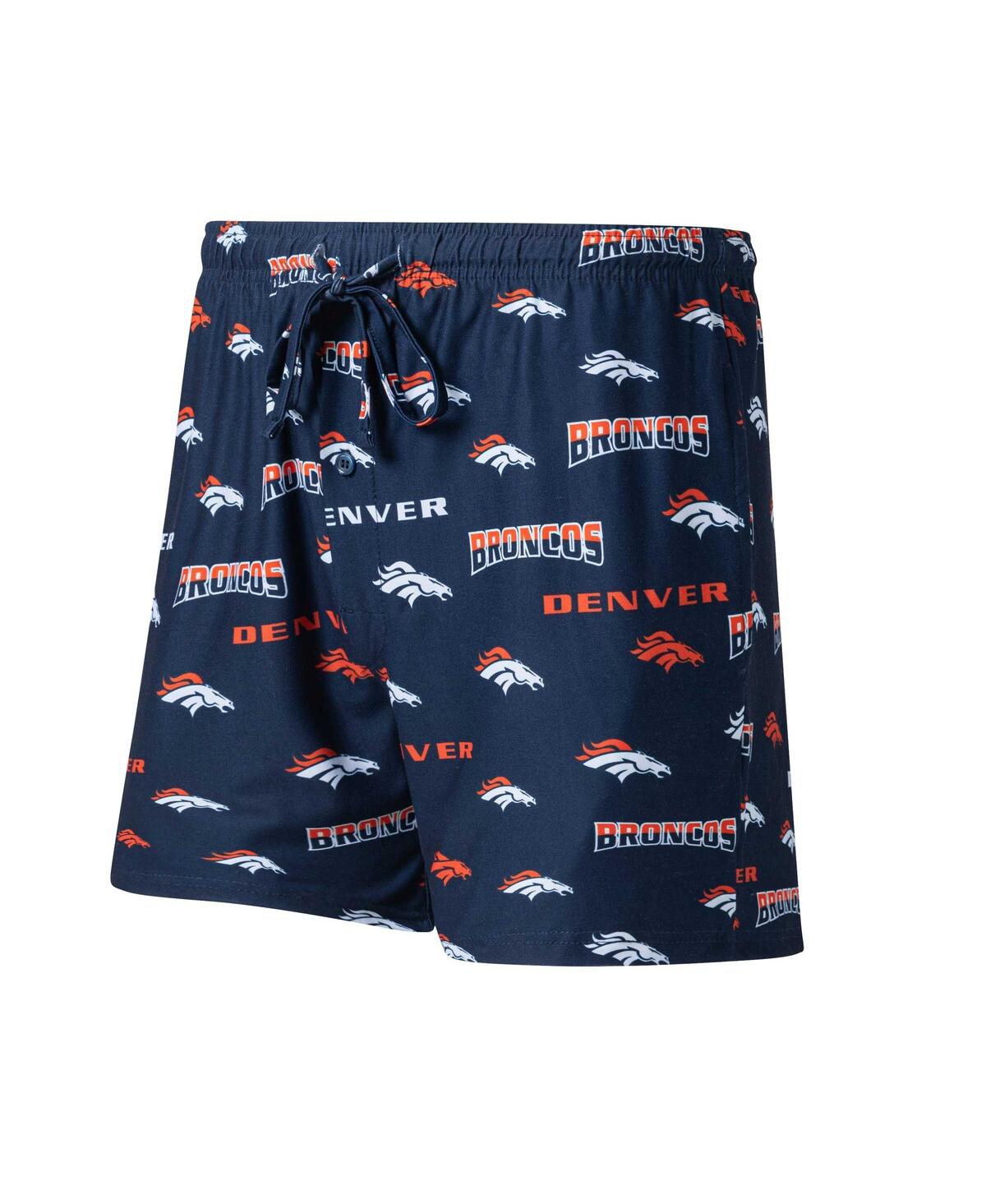Shop Concepts Sport Men's  Navy Denver Broncos Breakthrough Jam Allover Print Knit Shorts