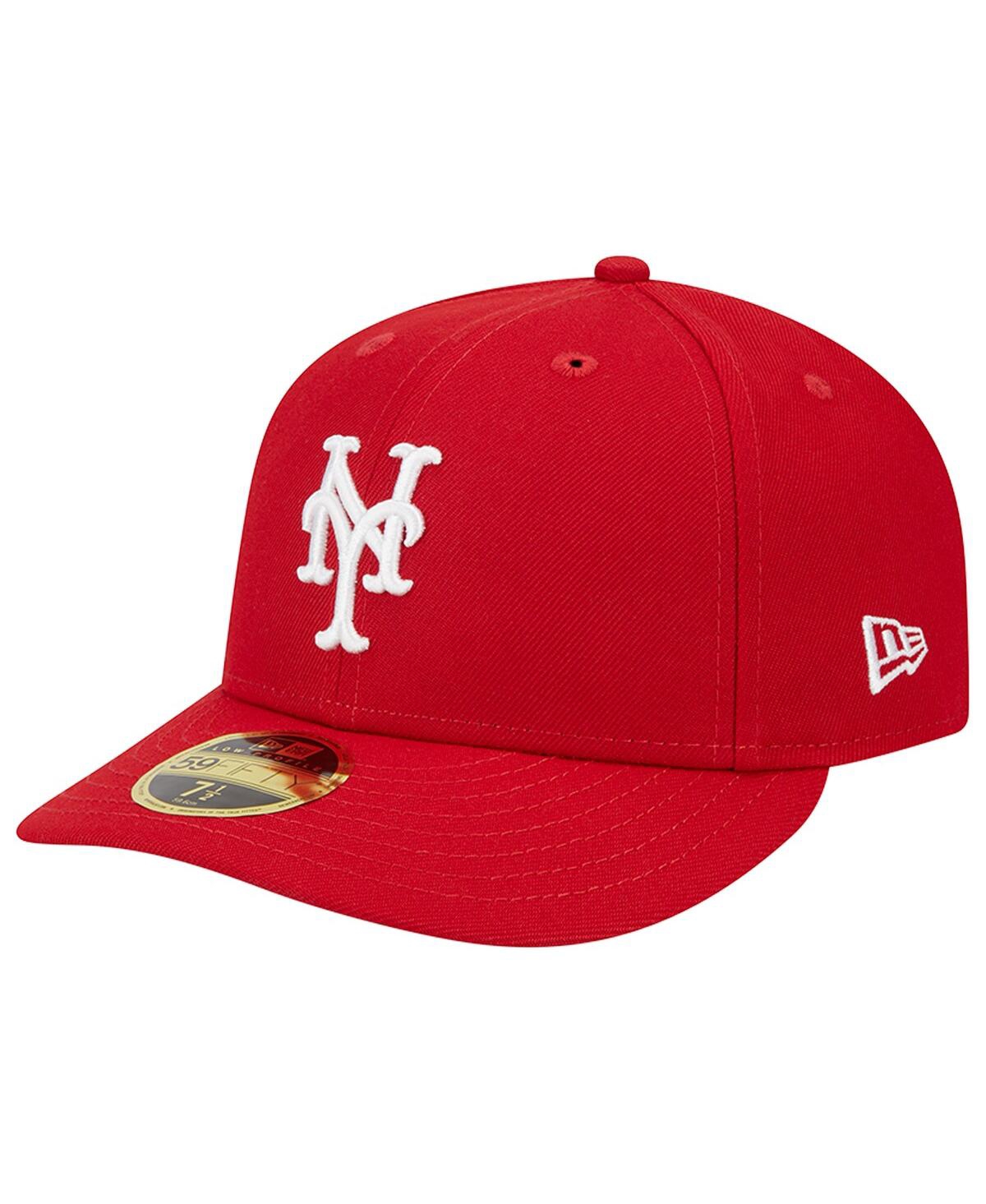 Men's New EraNew York Mets Low Profile 59FIFTY Fitted Hat - Scarlet